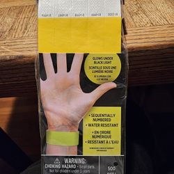 AMSCAN Event Wristbands  Numbered Yellow 500 Count
