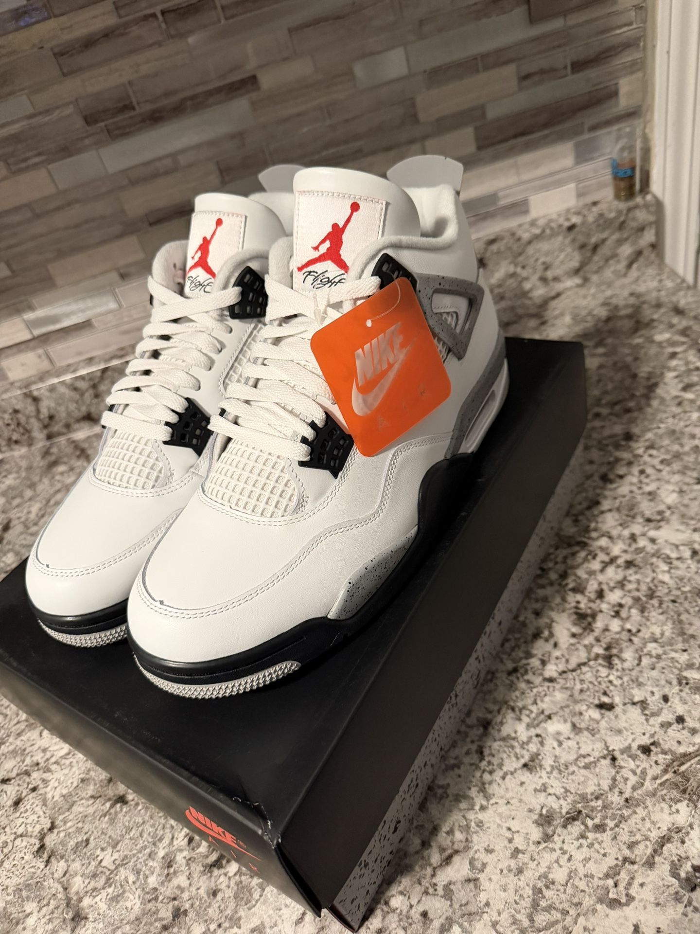 New Retro Nike Air Jordan 4s “White Cement” - Size 11
