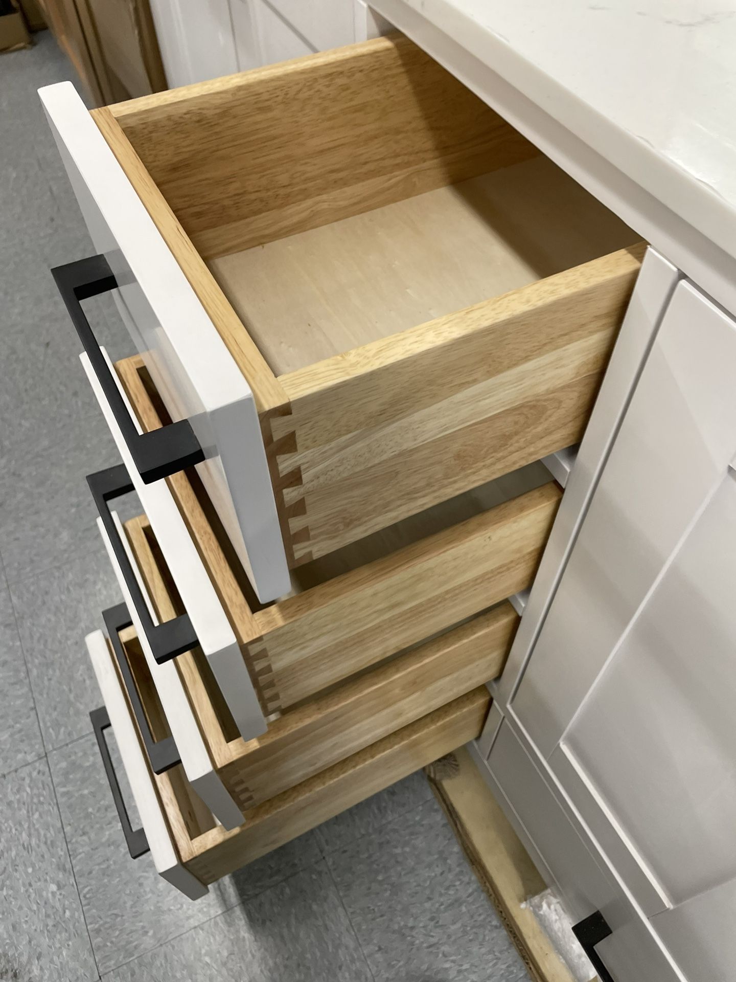 Bathroom vanity cabinet 60” full mango Quartz top with sinks And Backsplash