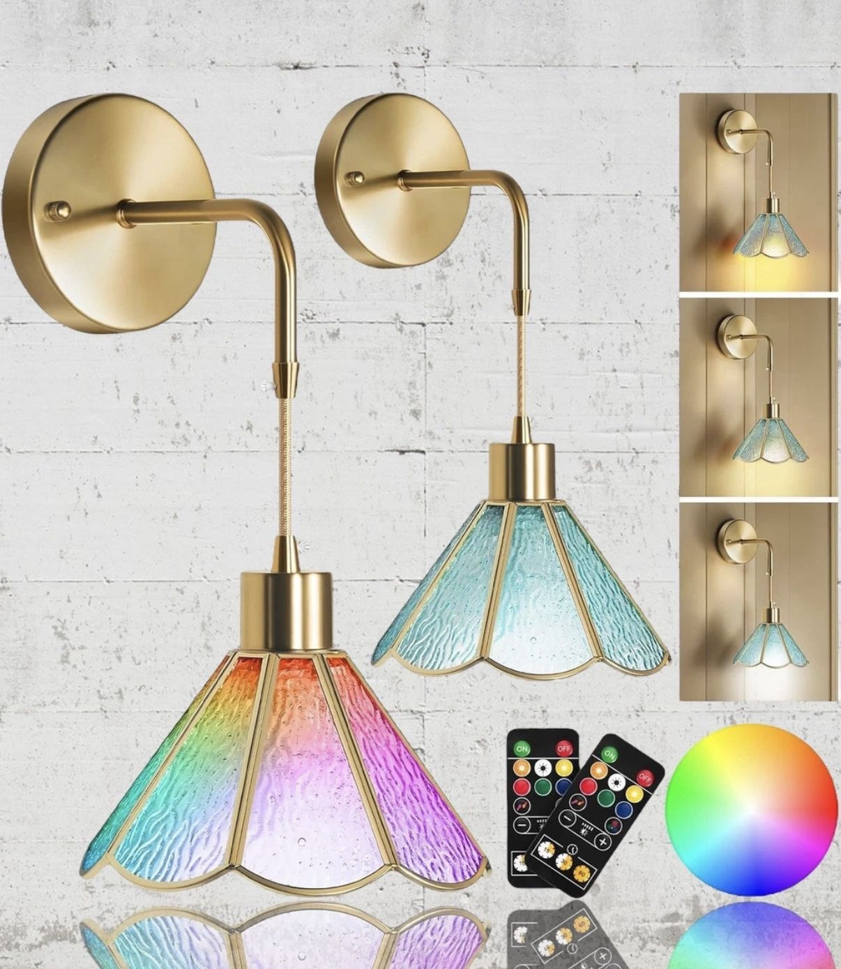 Battery Operated Wall Sconces Set Of Two