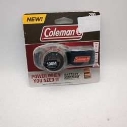 Coleman Lumens LED Headlamp with BatteryGuard 200 Lumens.. New 