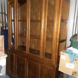 ANTIQUE Maple China Cabinet