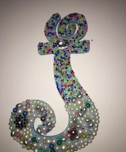 Handcrafted monogram letter "J" wall Art decor, Vintage