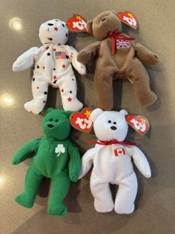 4 Ty Teenie Beanie Babies International Bears