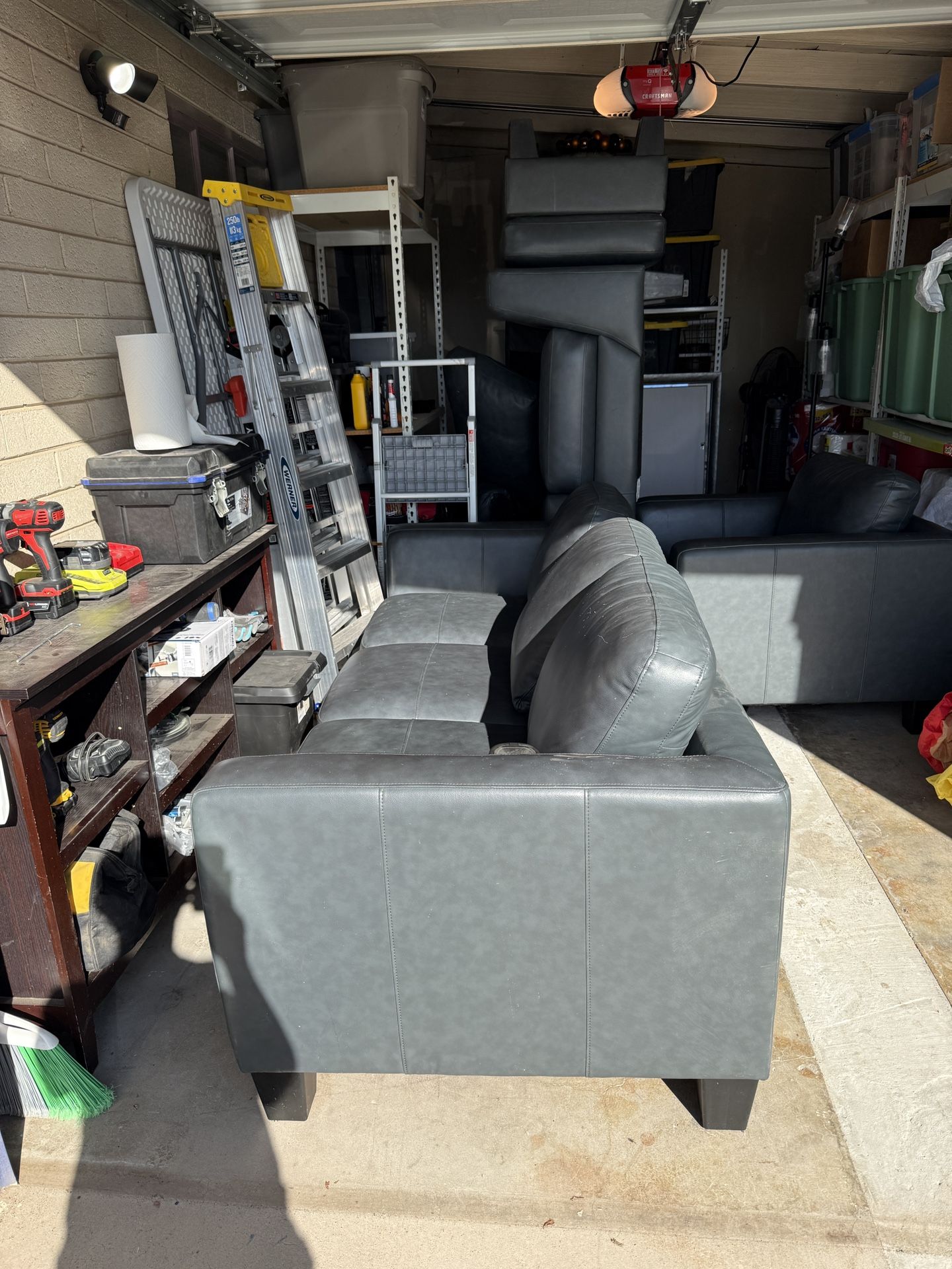 Leather Couch, Loveseat, Chair with Ottoman 