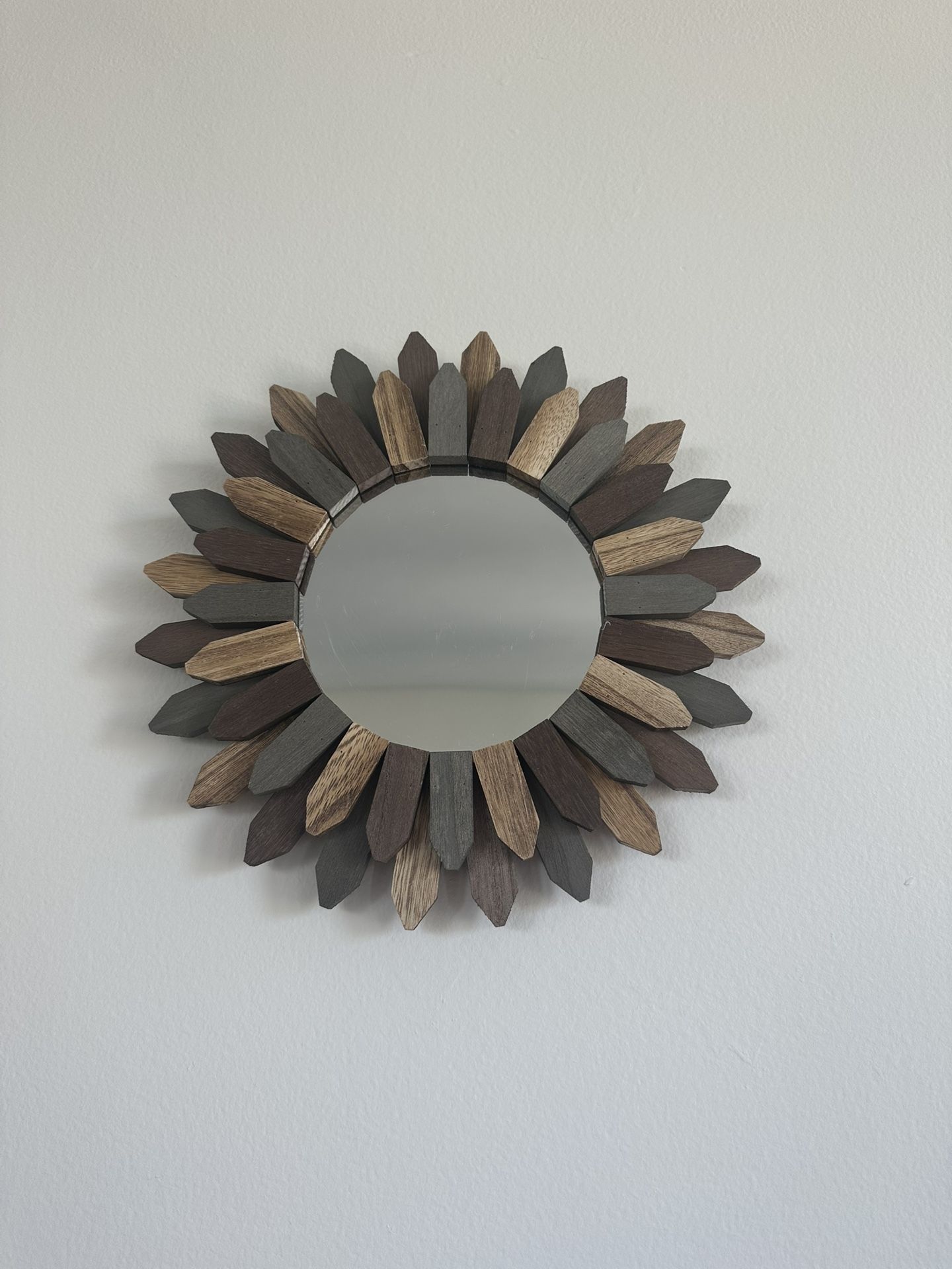 Round Wood Mirror
