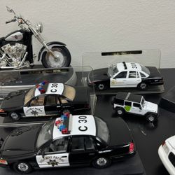 Police Car Models Metal And Harley Phone. 