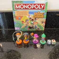 4 Animal Crossing 2” Figures & 2 Dice from Monopoly Animal Crossing Board Game