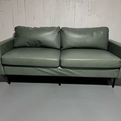 Wayfair Olive Green Faux Leather Sofa – New