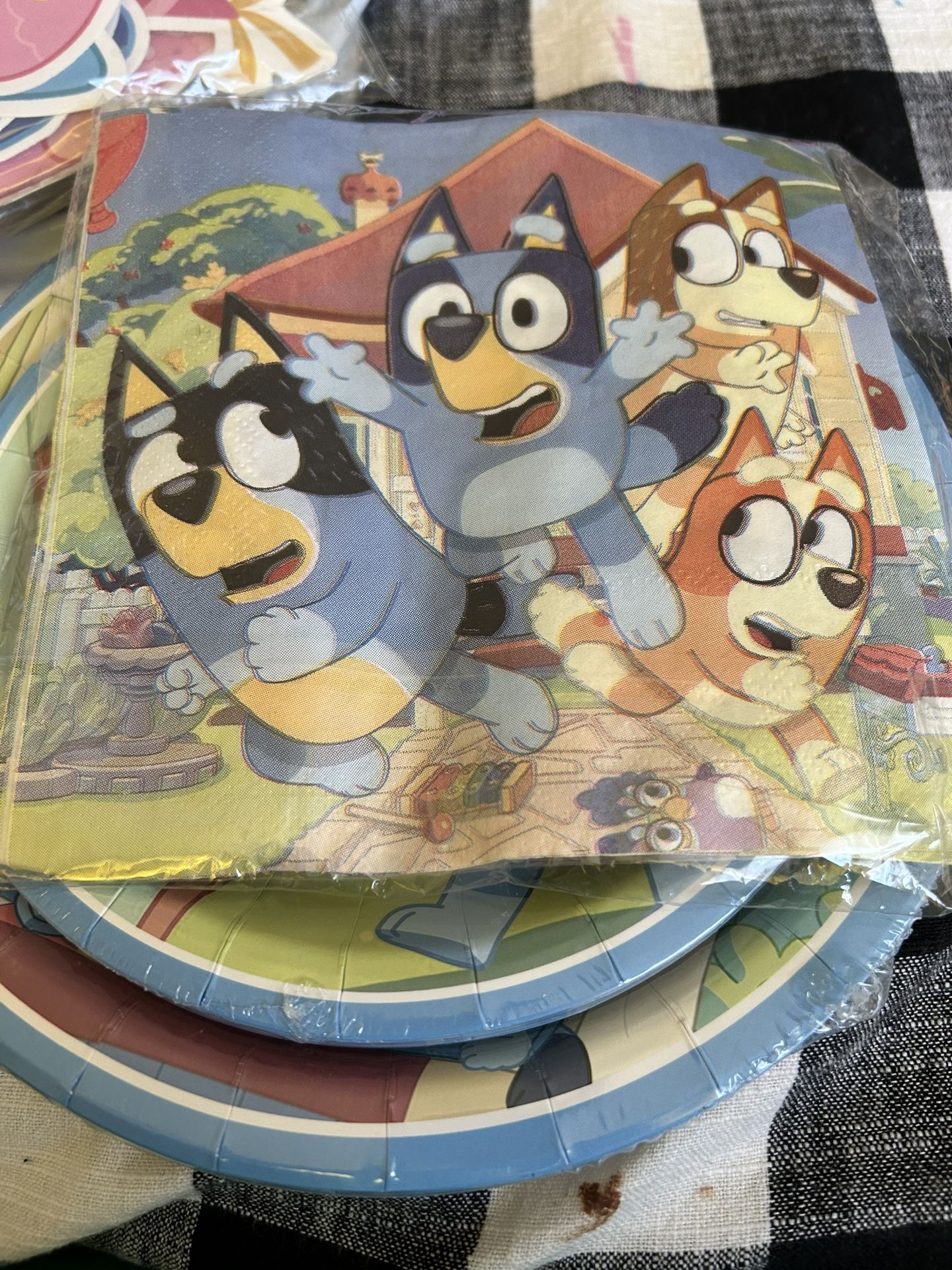Blue Plates Napkins And Cups New