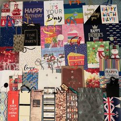 40 gift bags - 0.50 Cents  each! Birthday 10,  Christmas 9,  Bottle 7 and other themes 14