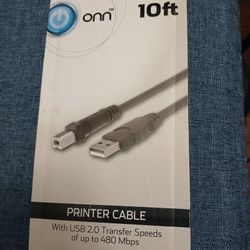 Onn 10ft USB 2.0 Printer Cable