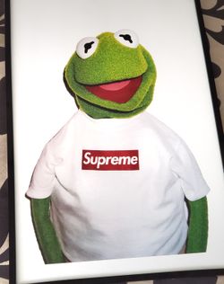 Kermit X Supreme Air Dunk Quality frame boost 700 wall Art Frame Offwhite