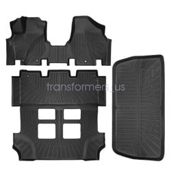 TPE Front+2nd+3rd Floor Mats / Cargo Trunk Liners Fits 2011-2017 Honda Odyssey