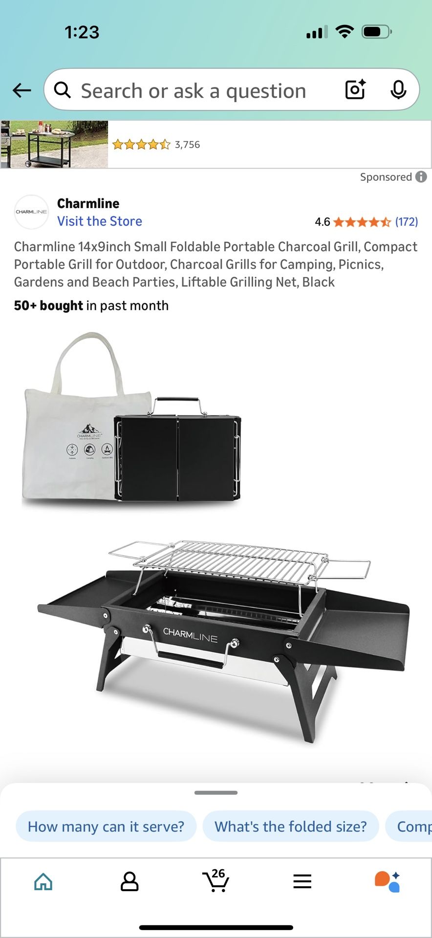 Charmaine Folding Camp Grill