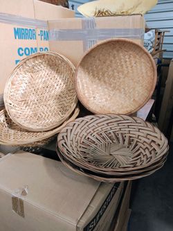 Vintage hand woven baskets