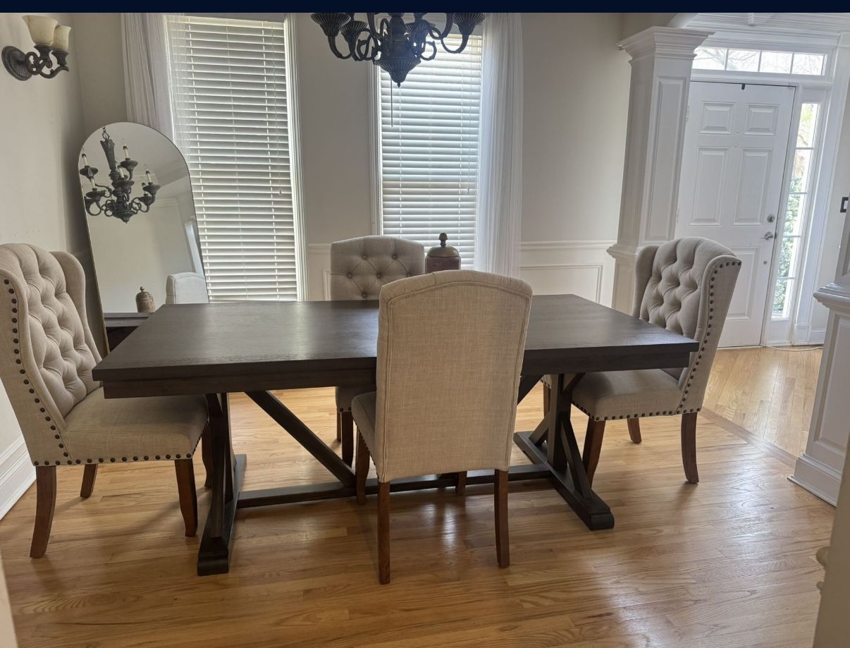 Brown Wood Dining Table