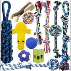 Dog Toys Plush Dog Squeaky Toys Rope Dog Toy Dog Chew Toys 14 Pack Dog Toys for Medium Large Small D
