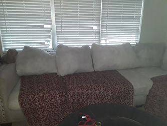 White corner couch