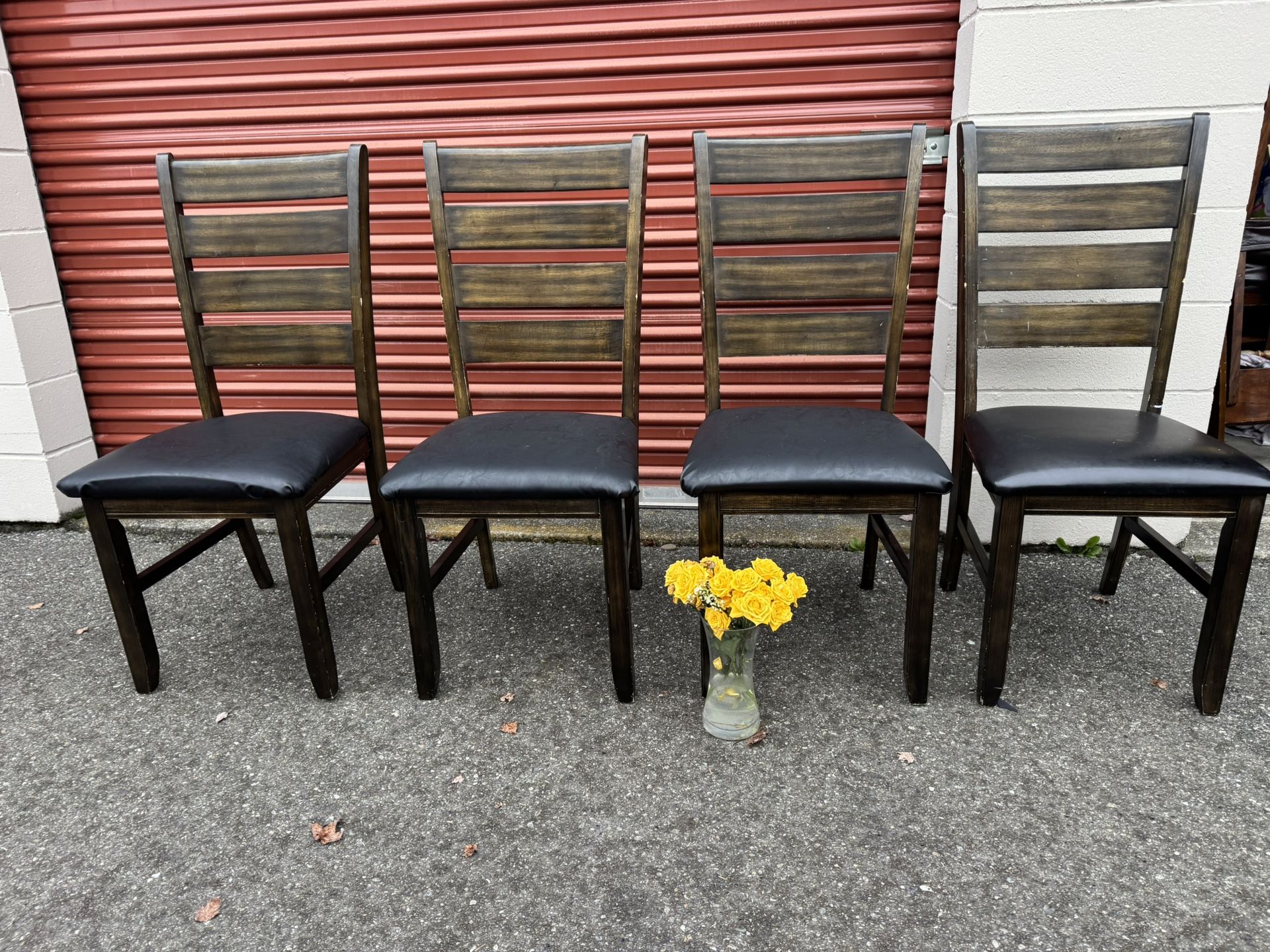 Wooden table and four chairs