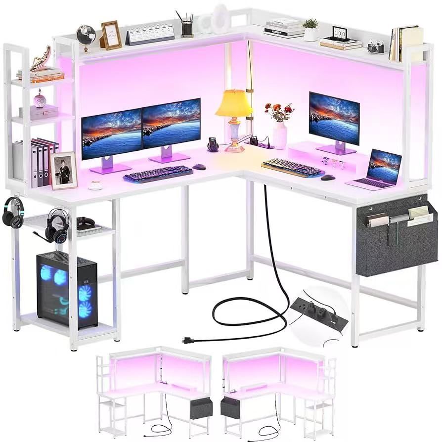 ❤️L Shaped Desk with Power Outlet