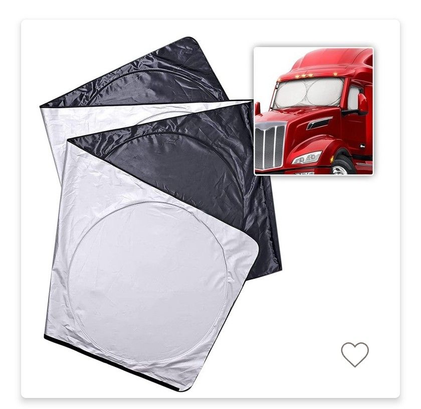 Semi-Truck Sunshade for Windshield and Side Window - Premium Quality Protective Reflective Sunshade Maximum Coverage to Block UV Sun Heat Rays Best 