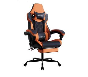 Q125-Gaming Chair with Footrest, High Back Gaming Chairs PVC Leather Ergonomic Gamer Chair with Adjustable Headrest Lumbar Support Racing Style Video 
