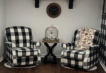Delta Buffalo Plaid Glider Swivel Rocker Chair (2)