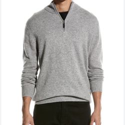 NEW Magaschoni 100% Wool 1/4 Zip Sweater Gray Long Sleeve  Men’s Size XXL NWT