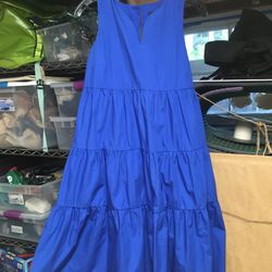 Banana Republic XS Petite Tiered Cotton Sundress, Royal Blue