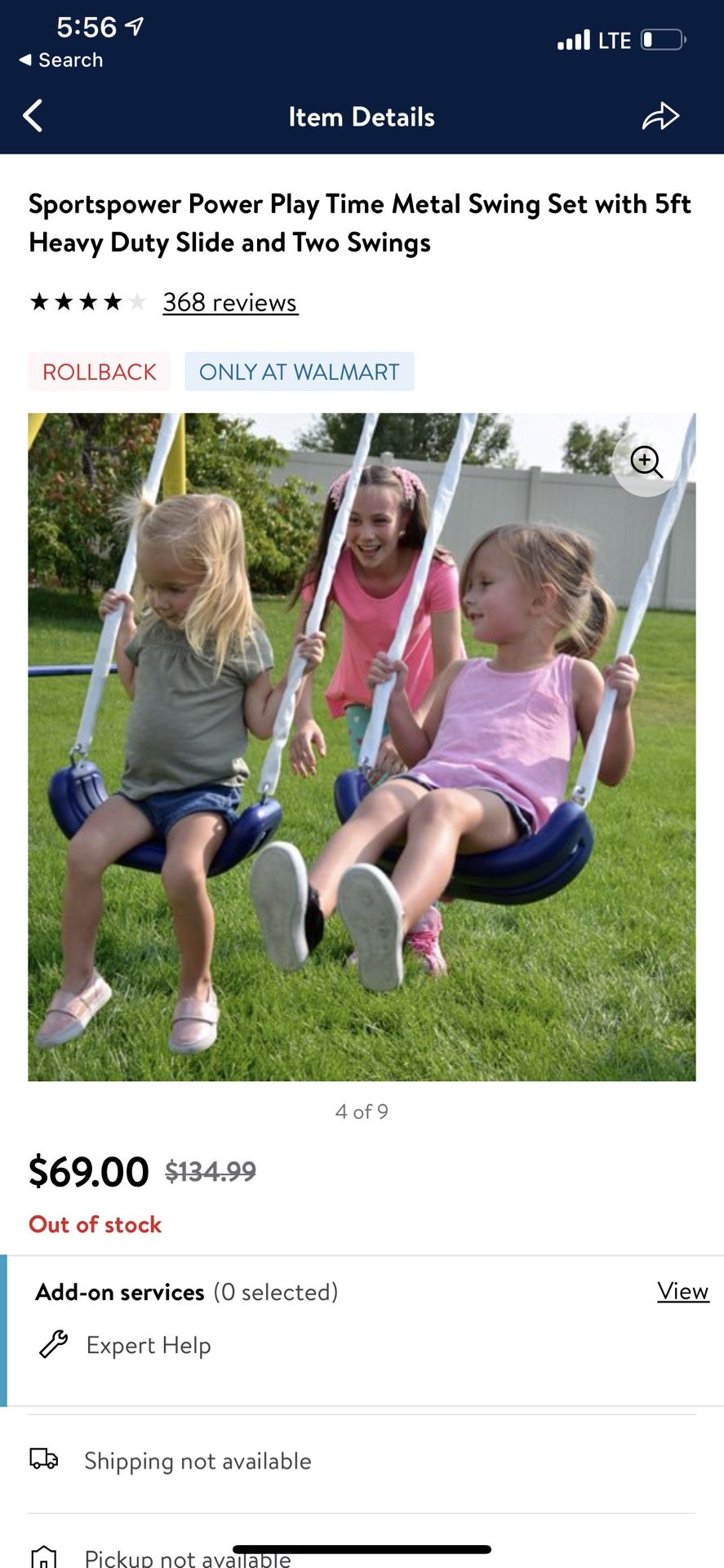 Kids Swing Set In Box - Brand New