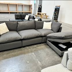 Dark Gray Sofa w/ Storage Ottoman 👍90 days FREE FINANCING ❗ 