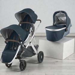 Uppa Vista V2 Double Stroller With Bassinette 