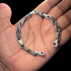 925 Sterling Silver Handmade Bracelet 8.3 Inch | Matte Finish 6mm Heavy Chain