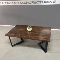 Industrial Coffee Table Wood/steel Modern