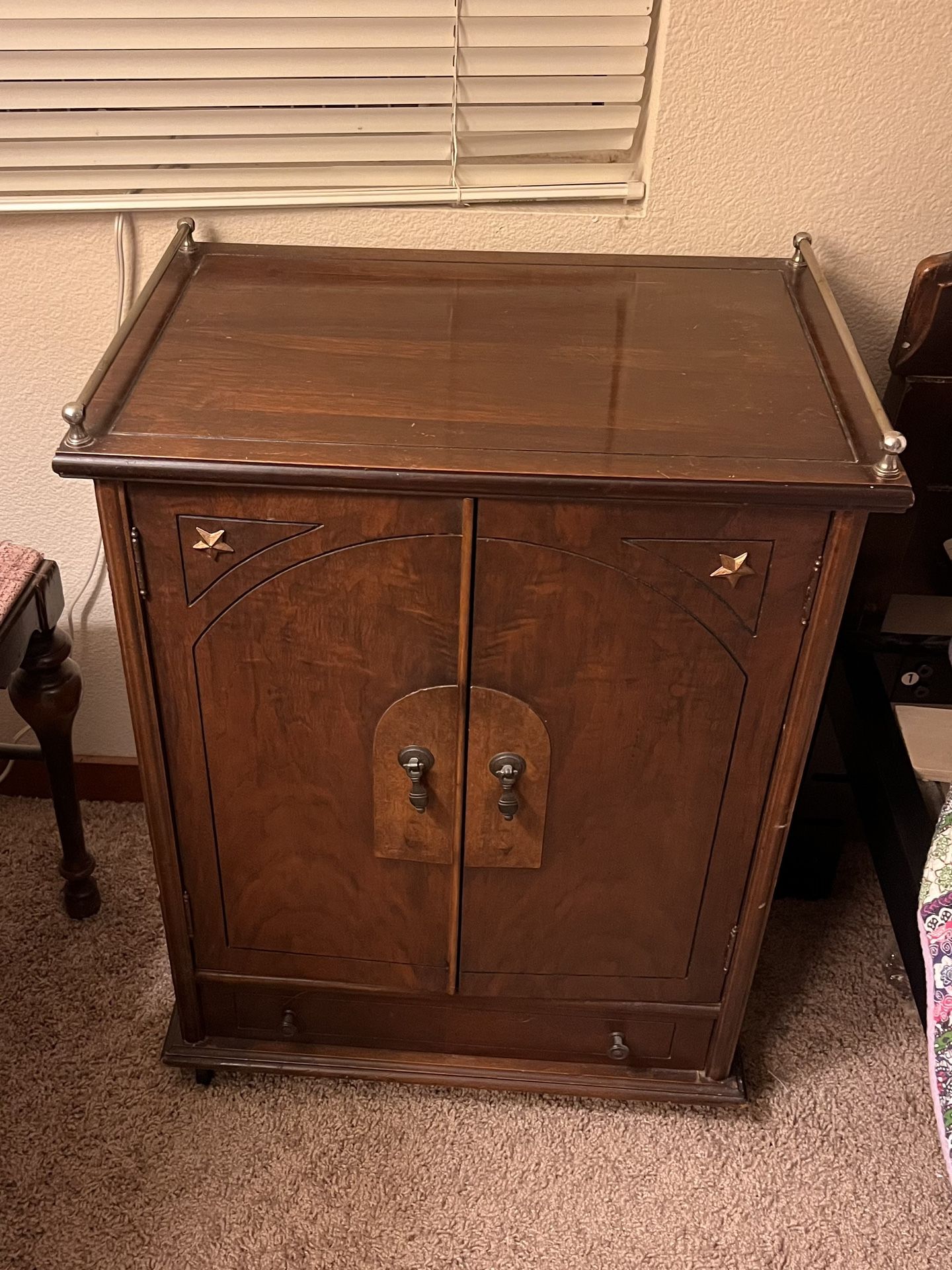 Antique Wood Bar Cabinet