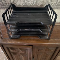 Keene Desktop Paper Organizer Trays Lot If 3 Black 
