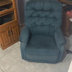 Blue  Fabric Recliner
