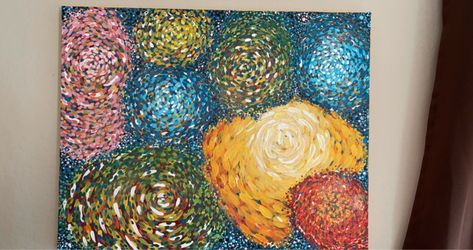 Original Abstract Swirl Acrylic Painting on Canvas