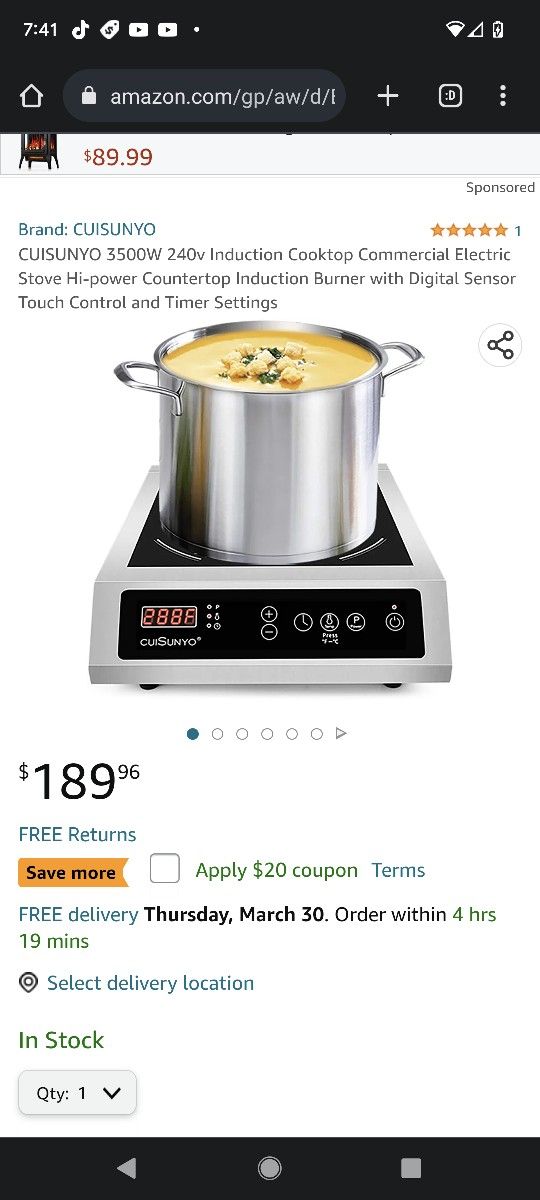 $120 CUISUNYO INDUCTION COOKTOP