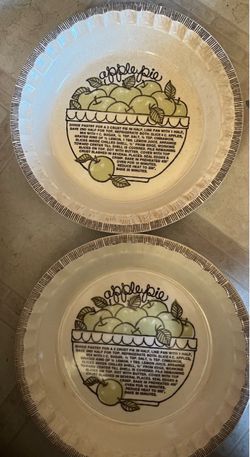Vintage Apple Pie Ceramic Pie Dishes Set of 2