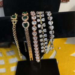 Set 14 Y 18 K Gold Plated Pulseras