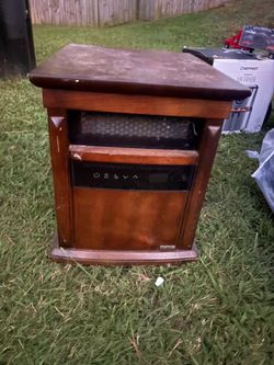 Infrared Space Heater Wood Cabinet