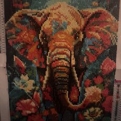 Finished Diamond Wall Art Elephant Unframed