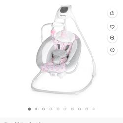 Ingenuity SimpleComfort Multi-Direction Compact Baby Swing with Vibrating Seat, Unisex - Cassidy (Pink)