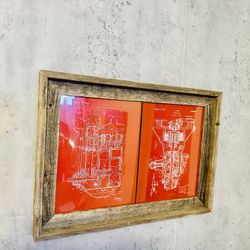 Framed Print Of Ford Engine And Transmission Patent