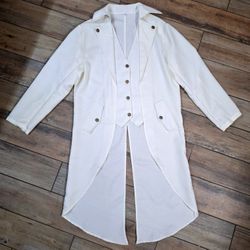 Renaissance Medieval Gothic Victorian Steampunk Pirate Vampire Regency Bridgerton Ball Cosplay Tailcoat Size Large