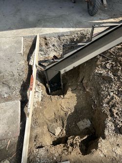 Metal stairs and concrete