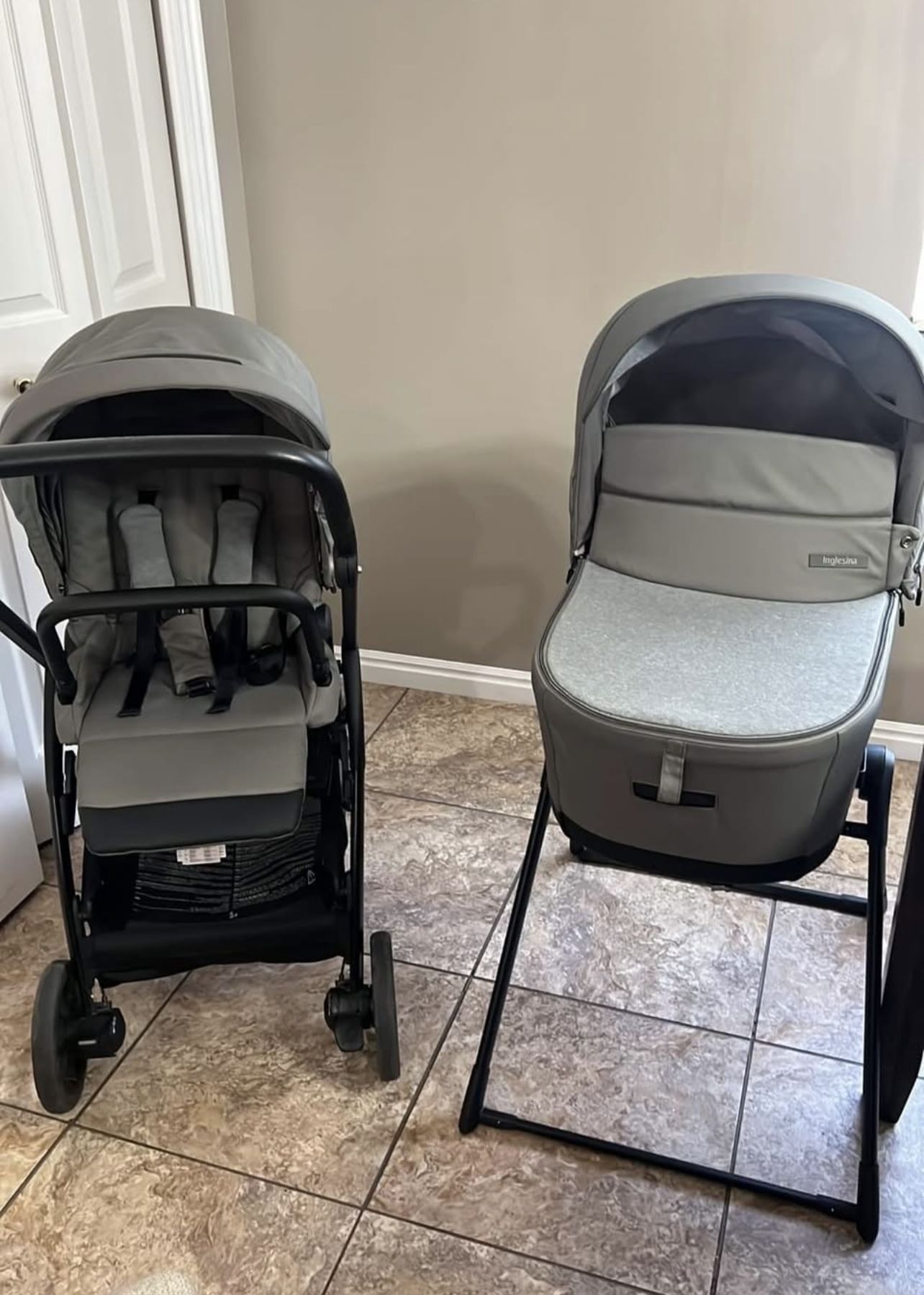 Stroller and Bassinet with Stand