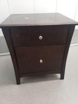 Wood Nightstand With Large Drawer